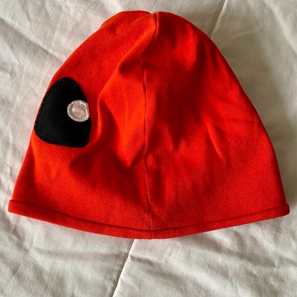 Hanna Andersson 100% Organic Cotton Hat Orange with Embroidered Black Eyes - Picture 4 of 7